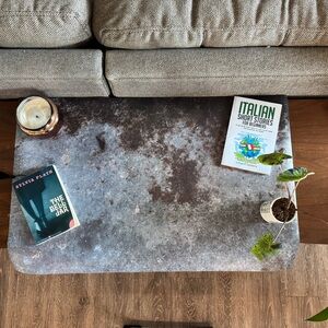 Reversible Photography Backdrop Grey Cement/Blue-Brown Splatter 34.5x22"